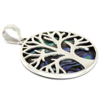 TOLSP-02 - Pendentif Arbre de Vie Argent 30mm - Abalone - Vendu en 1x unité/s par extérieur 3