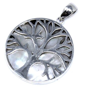 TOLSP-03 - Pendentif Arbre de Vie Argent 30mm - Nacre - Vendu en 1x unité/s par extérieur 1