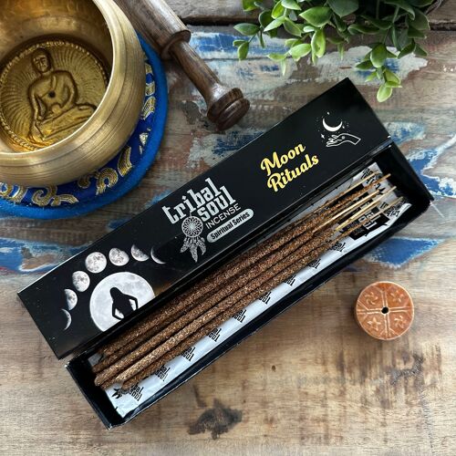 TribalRi-01 - Moon Ritual Tribal Soul Spiritual Incense Sticks and Ceramic Holder - Sold in 12x unit/s per outer