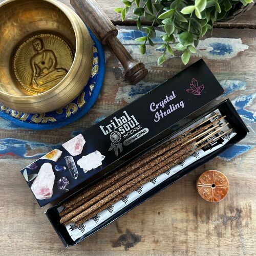 TribalRi-05 - Crystal Healing Tribal Soul Spiritual Incense Sticks and Ceramic Holder - Sold in 12x unit/s per outer