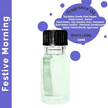 ULFO-103 - Huile parfumée Matin festif 10 ml - Étiquette blanche - Vendue en 10x unité/s par extérieur
