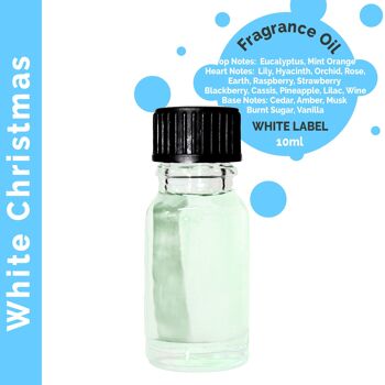 ULFO-104 - Huile parfumée de Noël blanche 10 ml - Étiquette blanche - Vendue en 10x unité/s par extérieur