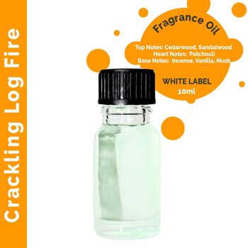 ULFO-105 - Huile parfumée de feu de bois crépitant 10 ml - Étiquette blanche - Vendu en 10x unité/s par extérieur