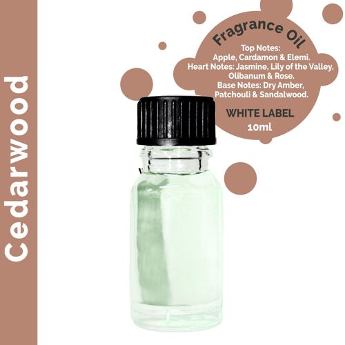 ULFO-11 - 10 ml Cedarwood Fragrance Oil - Unlabelled - Sold in 10x unit/s per outer