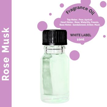 ULFO-52 - 10 ml d'huile parfumée à la rose musquée - Sans étiquette - Vendu en 10x unité/s par enveloppe 1