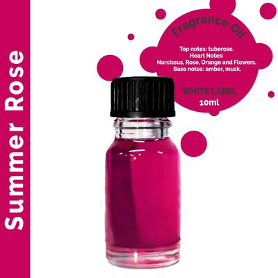 ULFO-59 - 10 ml de aceite de fragancia de rosa de verano - SIN ETIQUETA - Se vende en 10 unidades por exterior