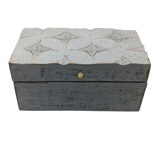 VDBox-01 - Vintage Deco - Multi Purpose Box - 22x12x10cm - Grey Star - Sold in 1x unit/s per outer