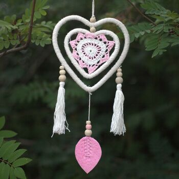 VDC-01 - Dream Catcher - Coeur rose moyen dans le coeur - Vendu en 1x unité/s par extérieur 3