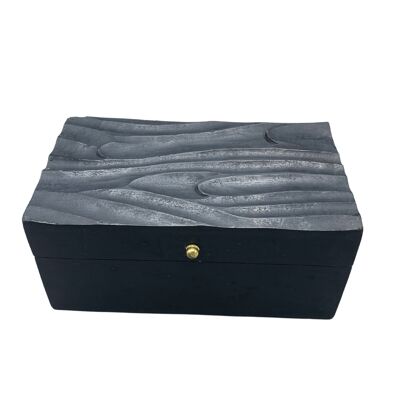 VDBox-03 - Decorazione vintage - Scatola multiuso - 22x12x10 cm - Turbinii neri - Venduto in 1 unità esterna