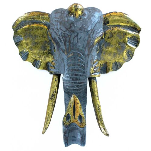 VINTEP-05 - Large Elephant Head - Gold & Grey - Sold in 1x unit/s per outer