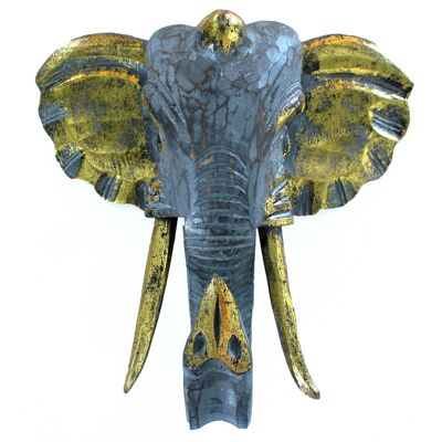 VINTEP-05 - Cabeza de elefante grande - Dorado y gris - Se vende en 1 unidad por exterior