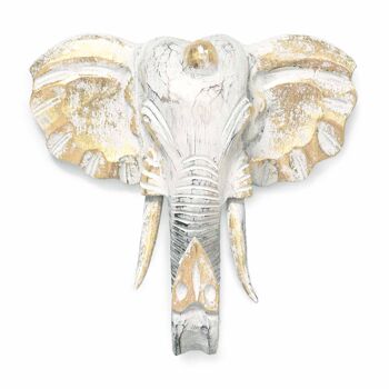 VINTEP-03 - Grande tête d'éléphant - Or et blanc - Vendu en 1x unité/s par extérieur 1