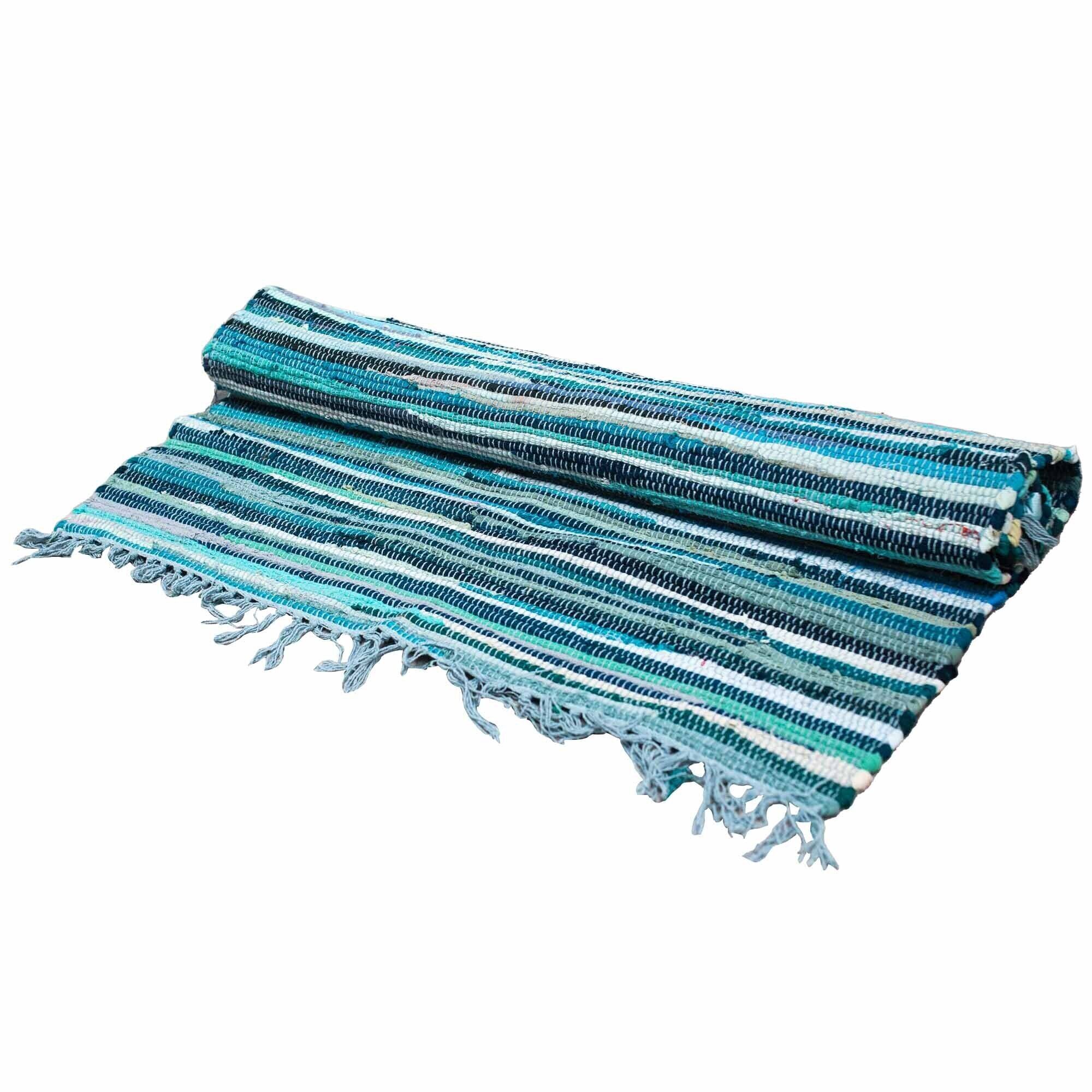 VRUG-24 - Room Aqua Blues Rag Rug - 150x200cm - Sold in 1x unit/s per outer