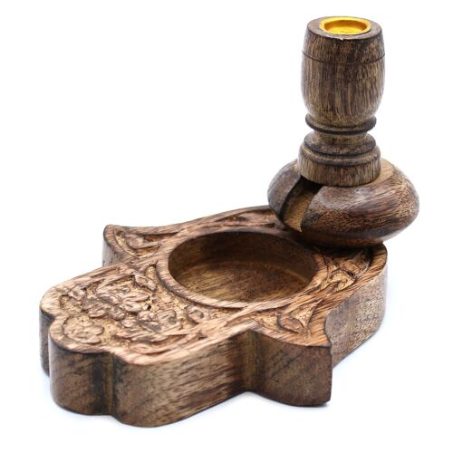 WBF-01 - Sm Mango Wood Backflow Burner - Hamsa - Sold in 1x unit/s per outer