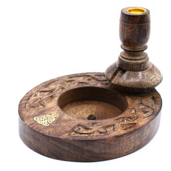 WBF-04 - Sm Mango Wood Backflow Burner - Brass Buddha - Vendu en 1x unité/s par extérieur 1