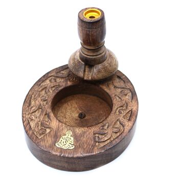 WBF-04 - Sm Mango Wood Backflow Burner - Brass Buddha - Vendu en 1x unité/s par extérieur 2