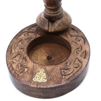 WBF-04 - Sm Mango Wood Backflow Burner - Brass Buddha - Vendu en 1x unité/s par extérieur 3