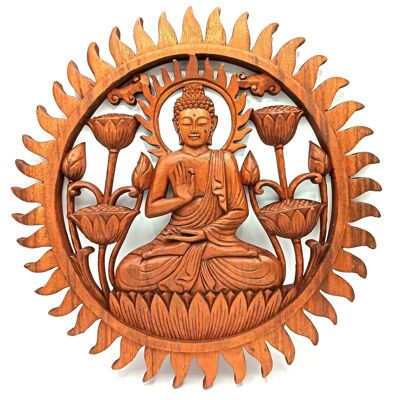 WDW-01 - Panneau Bouddha & Lotus - 40cm - Vendu en 1x unité/s par extérieur