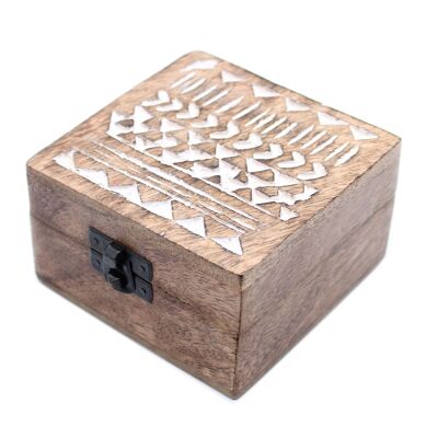 WWIB-05 - Caja de Madera Blanca Lavada - Diseño Azteca 4x4 - Se vende a 2x unidad/es por exterior