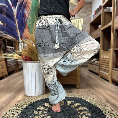 YFP-01 - Yoga- und Festivalhosen - High Cross Himalayan Print auf Grau - Verkauft in 1x Einheit/en pro Außenteil