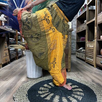 YFP-06 - Pantalones de yoga y festivales - Estampado Aladdin Himalayan en naranja - Vendido en 1x unidad/s por exterior