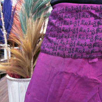 YFP-08 - Pantalons de yoga et de festival - Mantra mandala de pêcheur thaïlandais sur violet - Vendu en 1x unité/s par extérieur 3