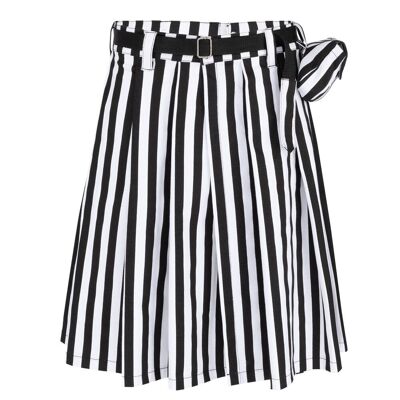 Black Pistol Short Kilt Stripe (Black-White) - Jupe écossaise, jupe homme, punk, métal, block stripes