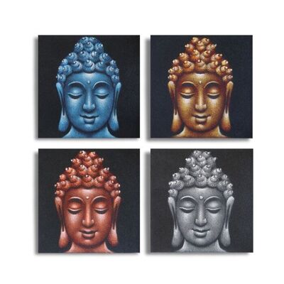 BAP-16 – Set mit 4 Buddha-Köpfen Sanddetail 40 x 40 cm – Verkauft in 1 Einheit/en pro Außenhülle