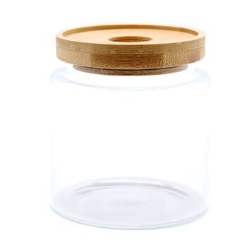 CGJ-02 - Bocal en Verre de Bambou Cottage - 10cm - Vendu en 1x unité/s par extérieur 1