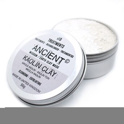 CLAY-07 - Mascarilla facial de arcilla de caolín 50 g - Se vende en 1x unidad/s por exterior