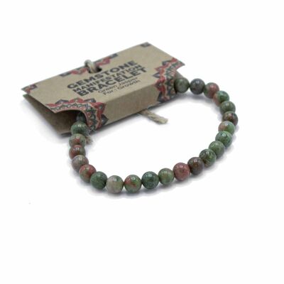 ManB-05 - Bracelet de manifestation de pierres précieuses - Jaspe vert - Croissance - Vendu en 4x unité/s par extérieur