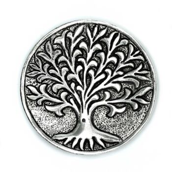 PAIH-05 - Porte-encens Arbre de Vie en Aluminium Poli 10cm - Vendu en 6x unité/s par extérieur 1