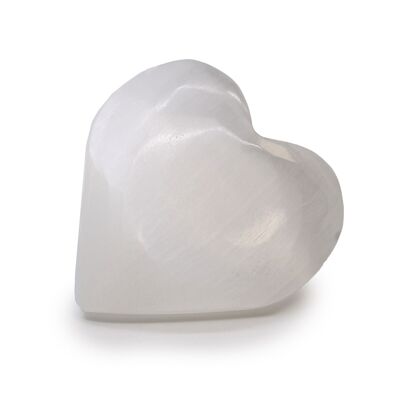 SelW-15 - Cuore di selenite - 7-8cm - Venduto in 1x unità/s per esterno