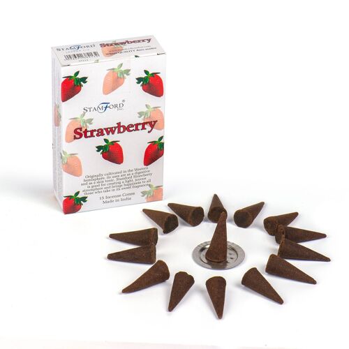 StamC-24 - Stamford Strawberry Incense Cones - Sold in 12x unit/s per outer