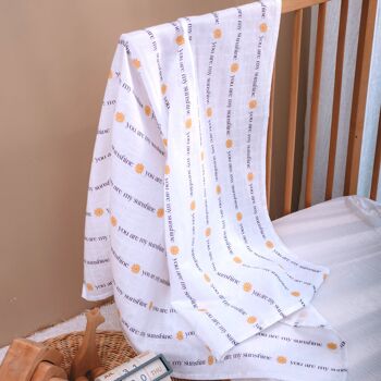 Muslin Swaddle Baby Blanket - You are my sunshine 2