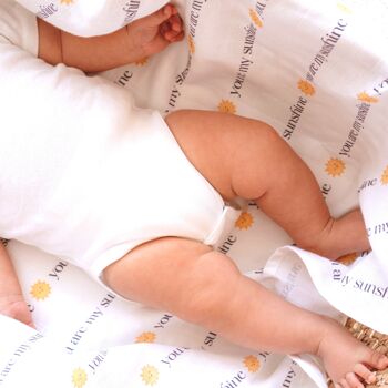 Muslin Swaddle Baby Blanket - You are my sunshine 6