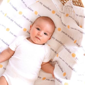 Muslin Swaddle Baby Blanket - You are my sunshine 7