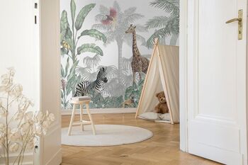 Papier peint panoramique enfant jungle et animaux – Savana 1
