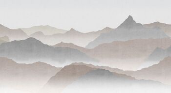 Papier peint panoramique Montagnes Brumeuses 2