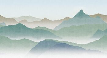 Papier peint panoramique Montagnes Émeraudes 2