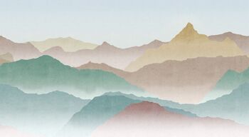 Papier peint panoramique Montagnes Colorées 2