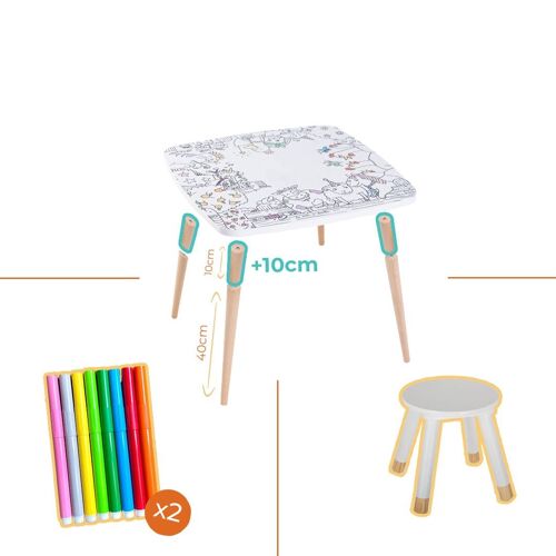 Pack Coloritable évolutive 1 tabouret