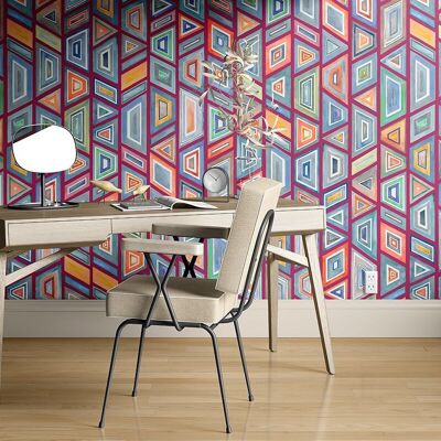 Papier peint motif géométrique – Kente Multicolore