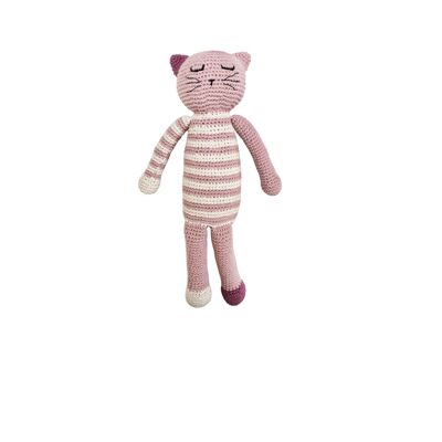 Juguete para bebé Sonajero gatito durmiendo rosa