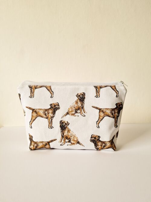Border Terrier Dog Animals Handmade Cosmetic Bag Make up Toiletries Bag