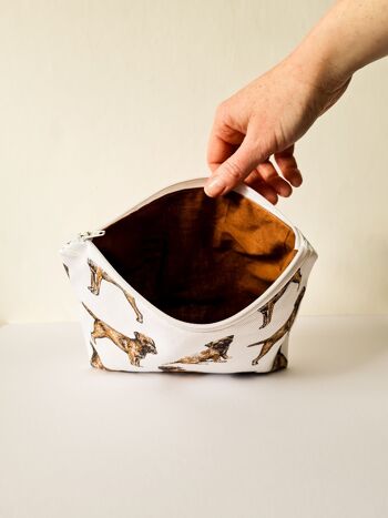 Border Terrier Dog Animals Sac cosmétique fait à la main Maquillage Trousse de toilette 6