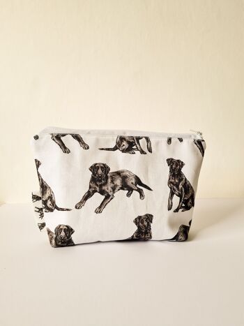 Labrador Dog Animals Sac cosmétique fait à la main Maquillage Trousse de toilette 9