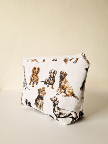 Beaucoup de chiens animaux sac cosmétique fait main maquillage trousse de toilette 3