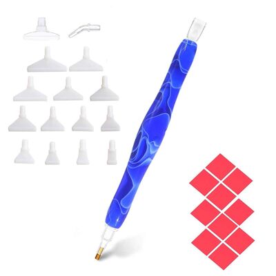 Bolígrafo azul premium para pintar diamantes con boquillas