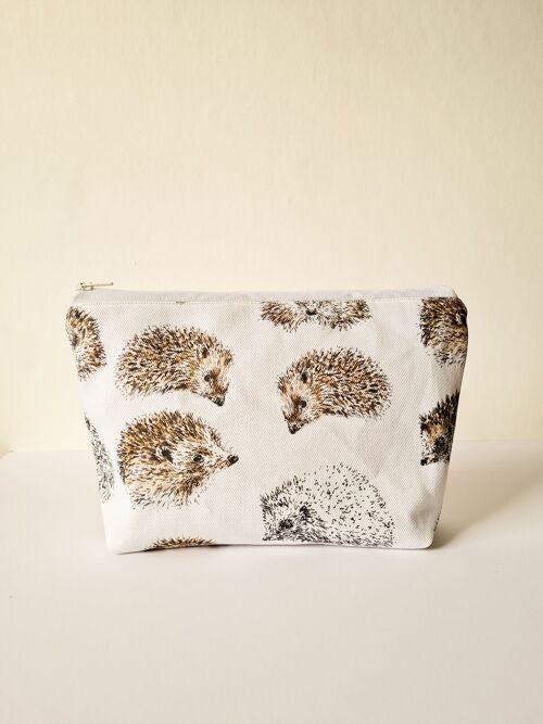 Hedgehog Wildlife Animals Handmade Cosmetic Bag Make up Toiletries Bag